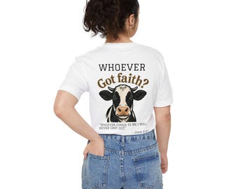 Camiseta cristã unissex com bolso: Estampa de corrente quebrada