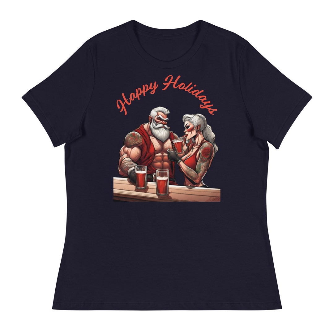 Happy Holidays Women's Relaxed Tshirt Etsy