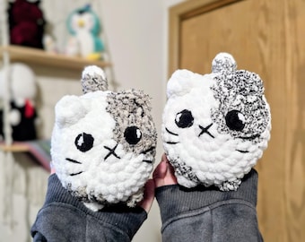 Crochet Cat Plushie - Chubby Spotted Kitten Stuffed Animal