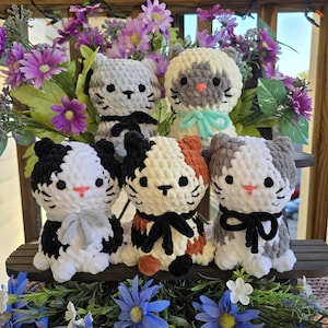 Crochet Cat Plushie | Calico | Tabby | Tuxedo | Stuffed Animal
