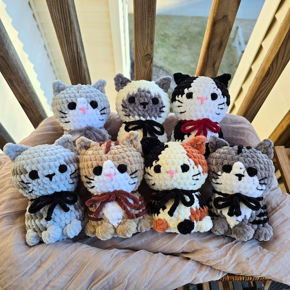 Crochet Cat Plushie: Handmade Tabby Calico Cats