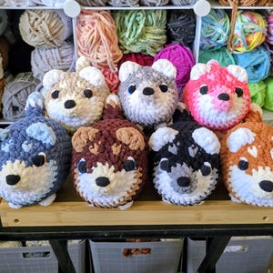 Crochet Puppy Plushie - Husky Dog Stuffed Animal