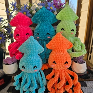 Crochet Squid Plushie - Colorful handmade octopus stuffed animal