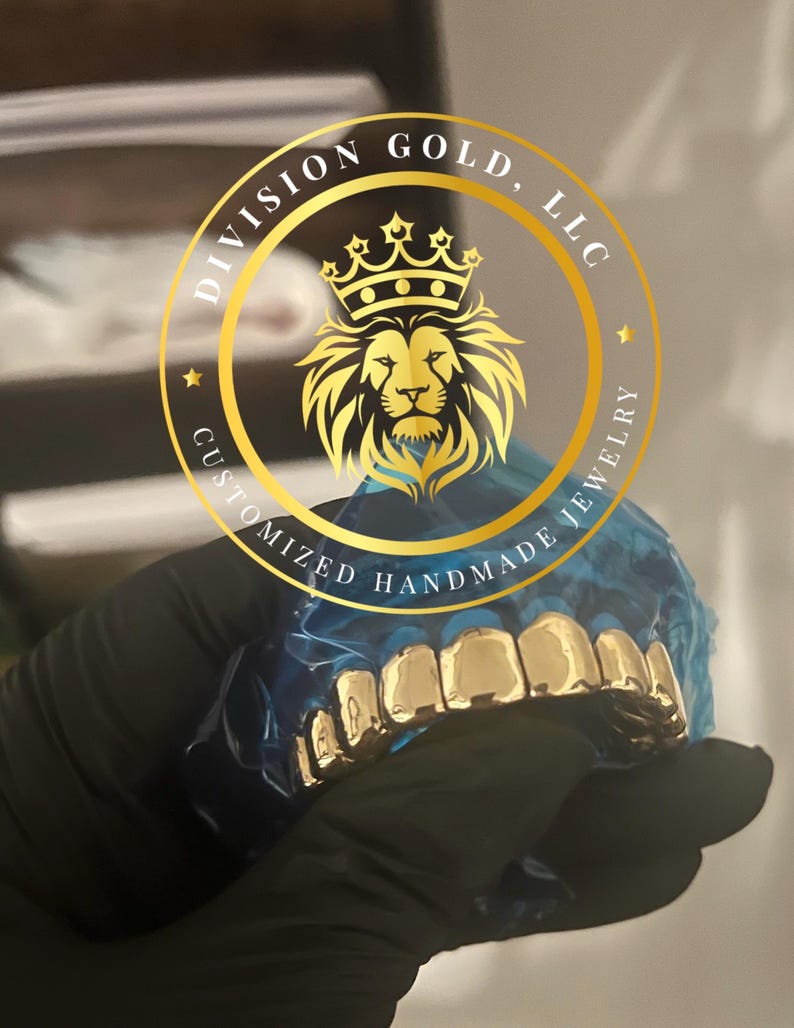 Handmade CUSTOM Gold Grillz Solid NPG Dental NP Gold grills Perm Cut Division Gold Custom Teeth Caps bild 9