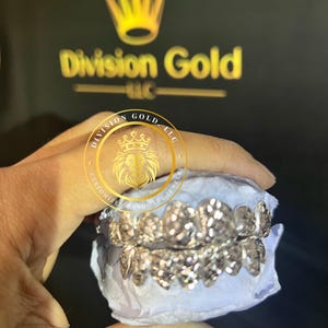 Diamond Cut Custom Handmade Perm-Cut Division Gold Grillz (SHINES LIKE DIAMONDS)