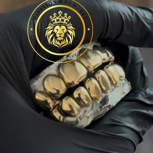 Handmade CUSTOM Gold Grillz Solid NPG Dental NP Gold grills Perm Cut Division Gold Custom Teeth Caps bild 6