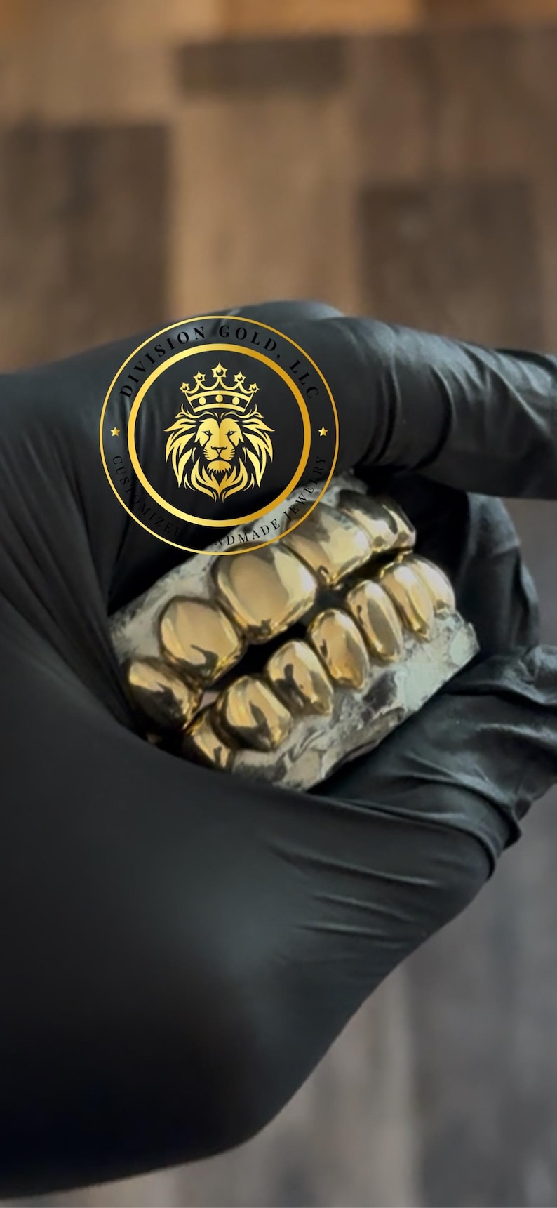 Handmade CUSTOM Gold Grillz Solid NPG Dental NP Gold grills Perm Cut Division Gold Custom Teeth Caps bild 6