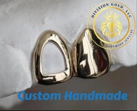 Genuine Real 10k/14k SOLID Gold Grillz Perm Cut Division Gold grillz Custom single Teeth Caps