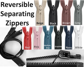 Reversible Separating Zippers