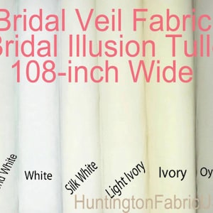 Bridal Veil Fabric Bridal Illusion Tulle 108 Wide Bridal Tulle by the yard image 1