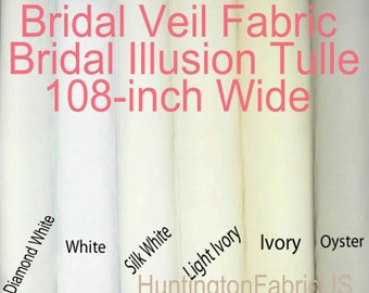 Bridal Veil Fabric | Bridal Illusion Tulle | 108" Wide Bridal Tulle by the yard