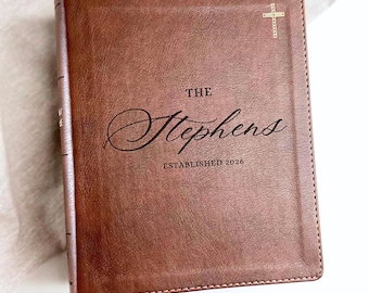 Wedding bible guestbook religious wedding shower gift personalized niv bible guest book bridal shower gift personalized family bible