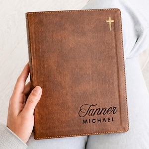 Engraved NIV bible personalized Leather NIV journaling bible women godparent gift from godchild religious gift women confirmation gift boy