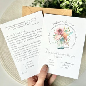 Bouquet spirituale STAMPABILE per regalo di un amico Bouquet spirituale Regalo stampabile per un amico Regalo cattolico Carta religiosa Carta con intenzione di preghiera