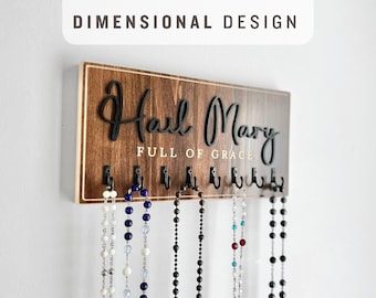 Catholic Rosary Hanger Wall Catholic Art Rosary Holder catholic mom gift catholic engagement gift rosary pouch catholic marriage gift woman