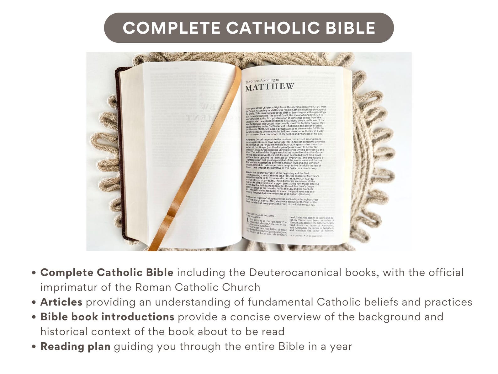 NRSV Custom Bible Leather Personalized Catholic Edition Bible Engraved