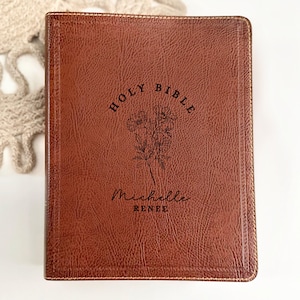 KJV journal bible women religious gift idea mom notetaking KJV bible personalized goddaughter gift from godfather king James bible leather