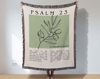 Psalm 23 Christian Blanket Bible Verse throw Blanket christian woven blanket Gift for Mom catholic gift Blanket Confirmation gift boy