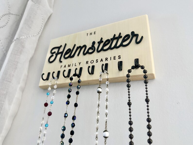 Rosary Rack Wall Rosary Holder Personalized Catholic Rosary Hanger Wall Mount ...