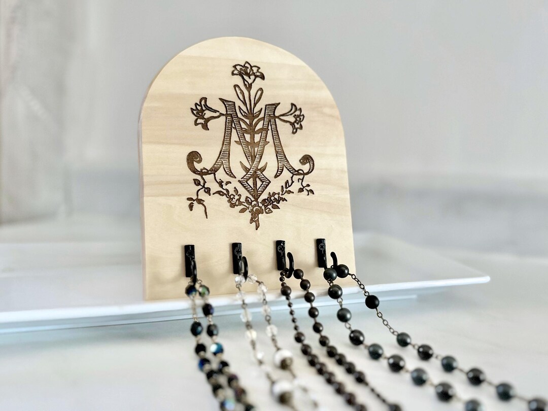 Rosary Rack Family Rosary Hanger Wall Auspice Maria Catholic Rosary Holder Home ...