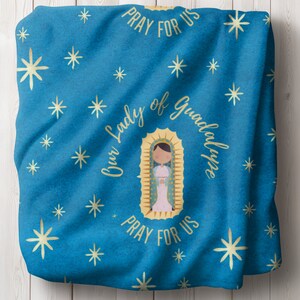 Our Lady of Guadalupe Catholic Baby Blanket Girl Baptism Gift Girl Mary Blanket for Girl Catholic gift for girl First Communion Blanket