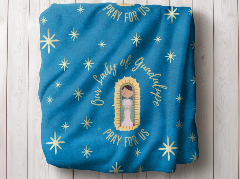 Our Lady of Guadalupe Catholic Baby Blanket Girl Baptism Gift Girl Mary Blanket for Girl Catholic gift for girl First Communion Blanket
