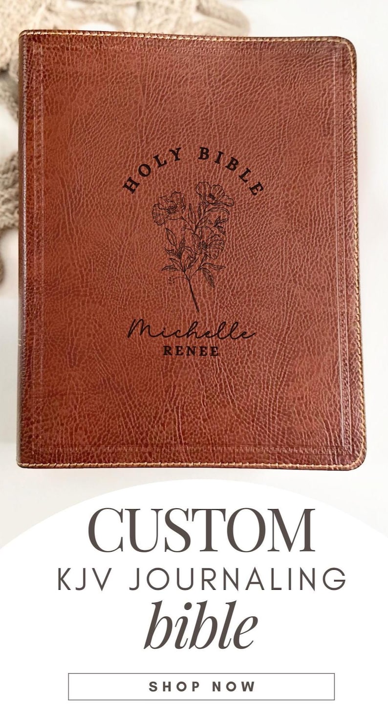 KJV journal bible women religious gift idea mom notetaking KJV bible personalized goddaughter gift from godfather king James bible leather