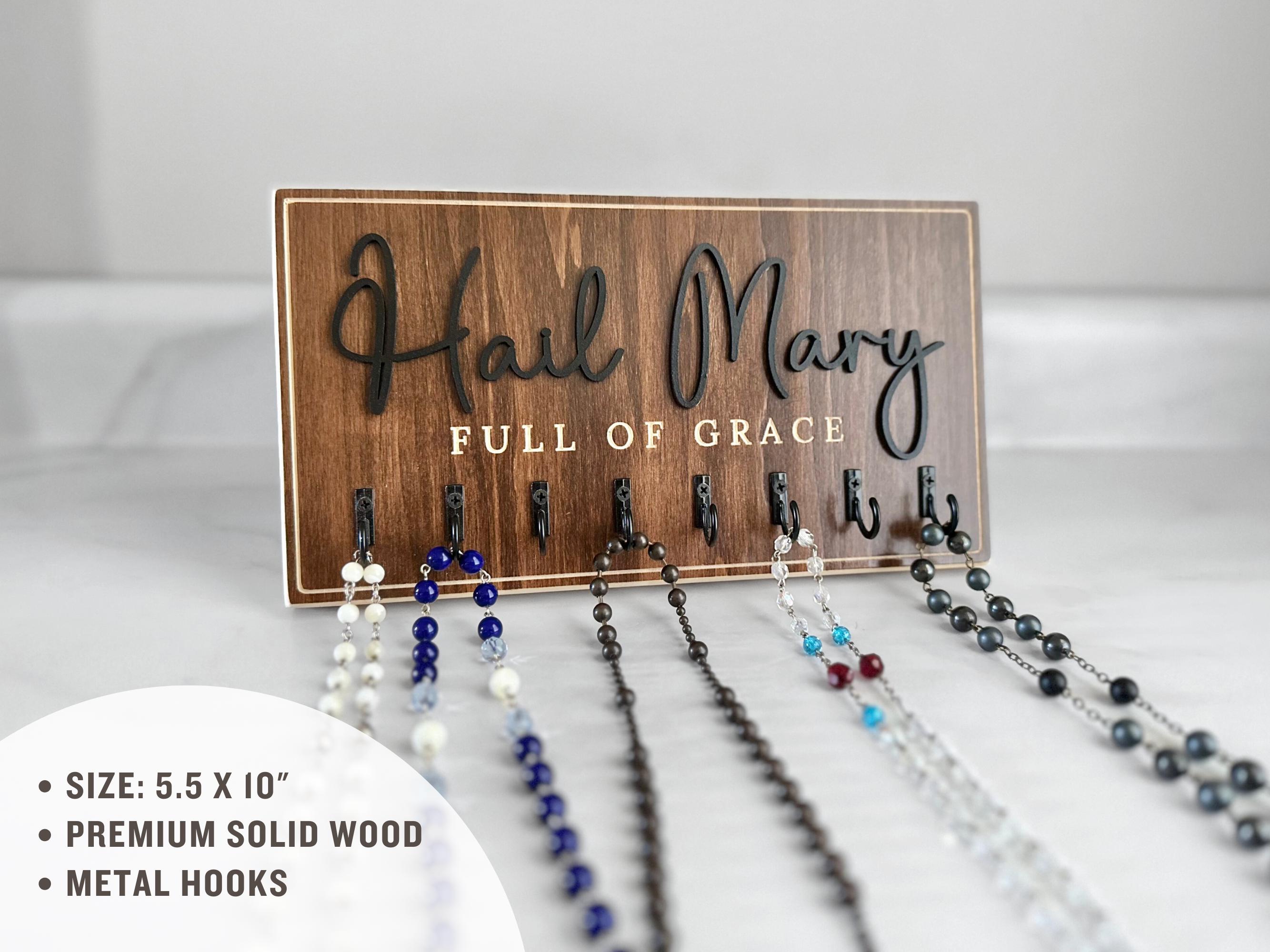 Rosary Rack Rosary Holder Wall Large Rosary Hanger Catholic Art Rosary Board Holy ...
