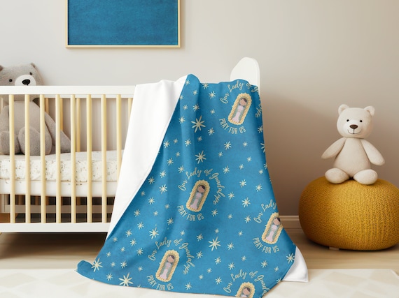 Our Lady of Guadalupe Catholic Baby Baptism Blanket Gift Girl Mary Blanket for Girl Catholic gift girl First Communion gift from godmother