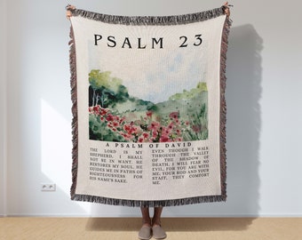 Psalm 23 Christian woven blanket Bible Verse christian tapestry Goddaughter wedding gift psalm 23 blanket miscarriage godly gift for mom