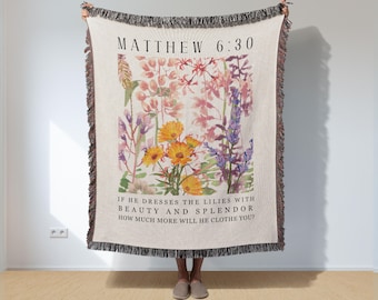 Christian bible verse blanket christian woven blanket Jesus Scripture Throw Blanket Mothers Day Gifts For Mom Confirmation Gift Matthew 6 33
