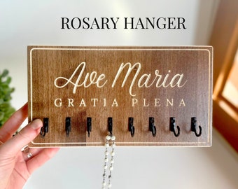 Rosary Holder Catholic Mom Gift Ave Maria Veil Rosary Hanger religious catholic birthday gifts for women catholic teacher gift godchild gift