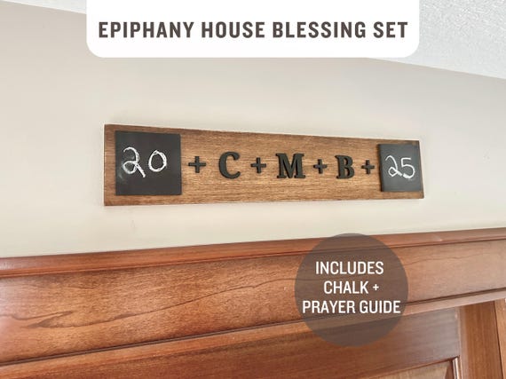 Epiphany Sign Catholic art Epiphany water Home Blessing Catholic gift for women Christus Mansionem benedict catholic housewarming gift