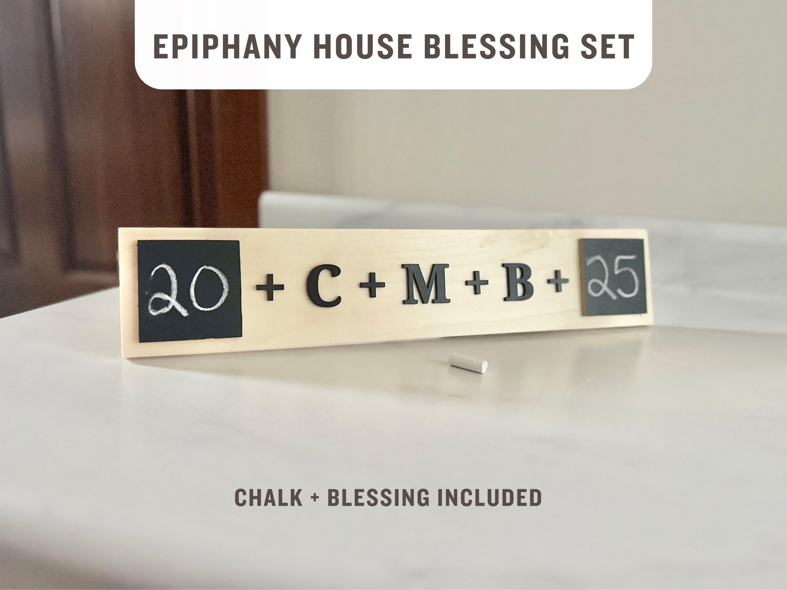 Epiphany Home Blessing Sign Catholic Home Door Epiphany Sign St Benedict medal priest gift Catholic Wall Art Wedding anniversary gift
