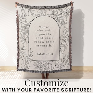 Custom Sympathy Blanket Bible Verse Christian woven throw blanket catholic birthday gift woman religious sofa cover gift for mom tapestry