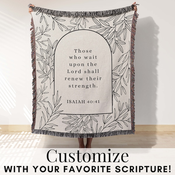 Custom Sympathy Blanket Bible Verse Christian woven throw blanket catholic birthday gift woman religious sofa cover gift for mom tapestry