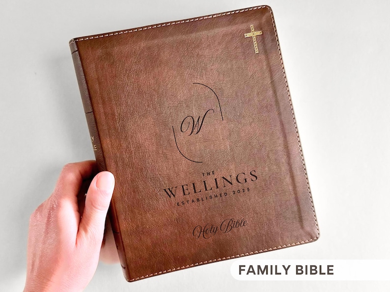 Family wedding bible leather personalized niv journaling holy bible engraved religious gift christian wedding gift family name bible study