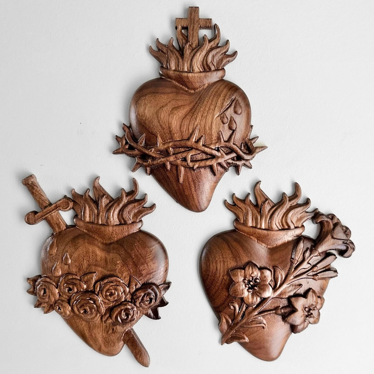 Three Hearts Holy Family Catholic Decor