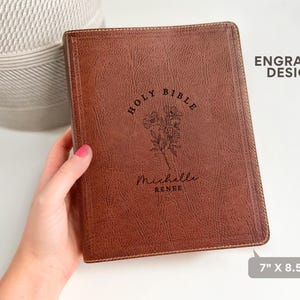 KJV journal bible women religious gift idea mom notetaking KJV bible personalized goddaughter gift from godfather king James bible leather