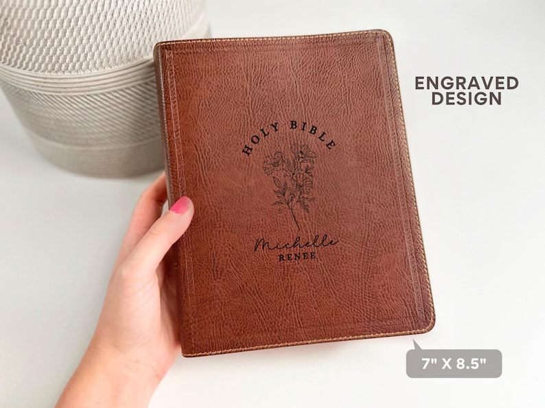 KJV journal bible women religious gift idea mom notetaking KJV bible personalized goddaughter gift from godfather king James bible leather