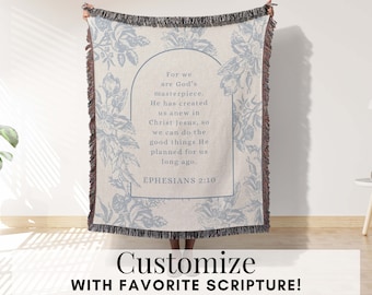Custom sympathy blanket bible verse miscarriage gift couple Christian custom woven blanket catholic teacher gift for women prayer blanket