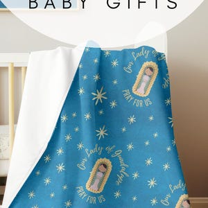 Our Lady of Guadalupe Catholic Baby Blanket Girl Baptism Gift Girl Mary Blanket for Girl Catholic gift for girl First Communion Blanket