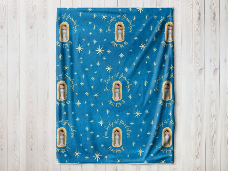 Our Lady of Guadalupe Catholic Baby Blanket Girl Baptism Gift Girl Mary Blanket for Girl Catholic gift for girl First Communion Blanket