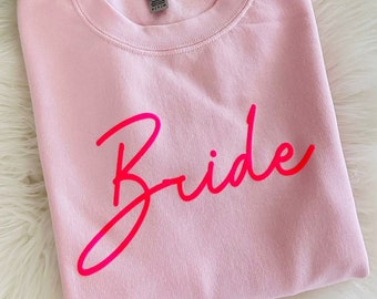 Cute Bride Sweater,Bachelorette Sweatshirt,Gift For New Bride,Honeymoon Sweater,Puff Print Shirt,Puff Print Embossed,Custom Embossed Brıde