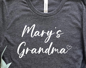 Meilleur t-shirt grand-mère personnalisé, t-shirt grand-mère préféré pour la fête des mères ou cadeau petits-enfants, t-shirt grand-mère personnalisé mignon, chemise coeur grand-mère