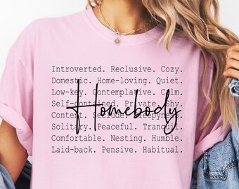 Comfort Colors Homebody Shirt, Trendy Women's Tshirt, Introvert Tee, Oversized Graphic Shirt, Gift for Her, Homebody Tee, Xmas Gift