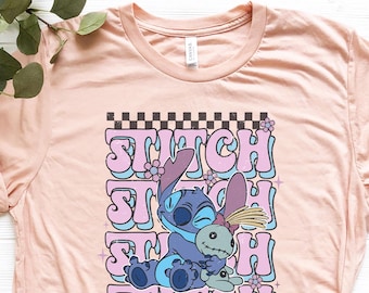 Retro Disney Stitch Shirt, Stitch Shirt, Disneyland Family Vacation Trip Gift, Disney Birthday Gifts, Disney Squad, Ohana means Family Gift