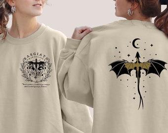 Vintage Basgiath War College Sweater,Back And Front Desıgn,Fourth Wing Sweater,Dragon Rider Violet Sorrengail,Bookish The Empyrean Series