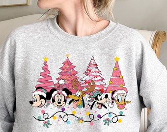 Disney Character Christmas Sweatshirt,Disney Christmas Shirt,Disney Christmas,Fun Xmas ShirtChristmas Tree,Xmas Disneyland,Christmas Party