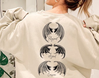 ACOTAR Bat Boys Sweatshirt,Back design Sweatshirt,Illyrians of the Night Shirt,Cassian General Comander Tee,Gıft For Her,Acator Shırt